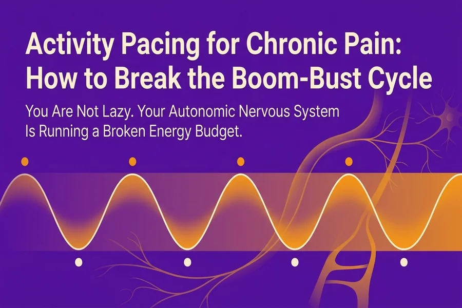 Activity Pacing for Chronic Pain: How to Break the Boom-Bust Cycle - Recalibrate blog cover illustration.