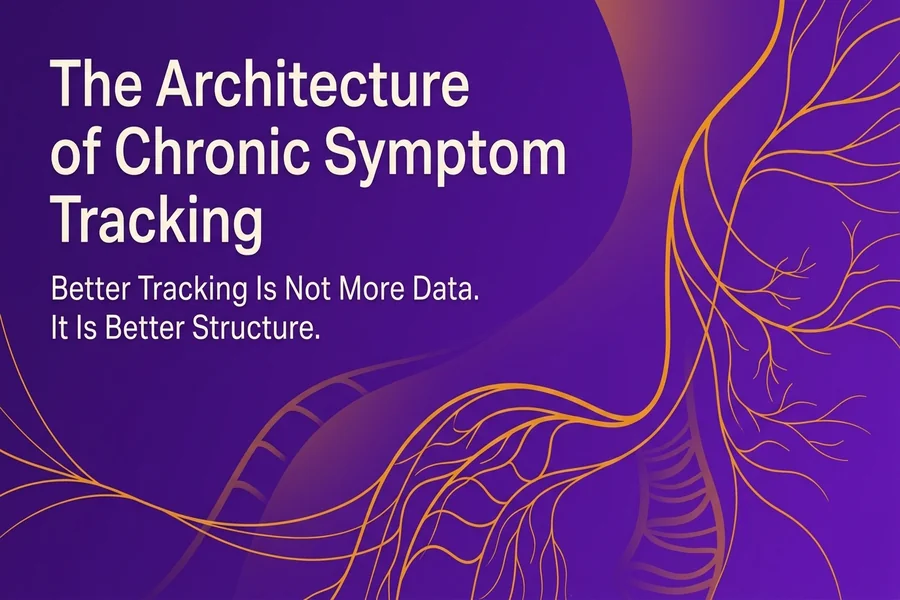 The Architecture of Chronic Symptom Tracking - Recalibrate blog cover illustration.