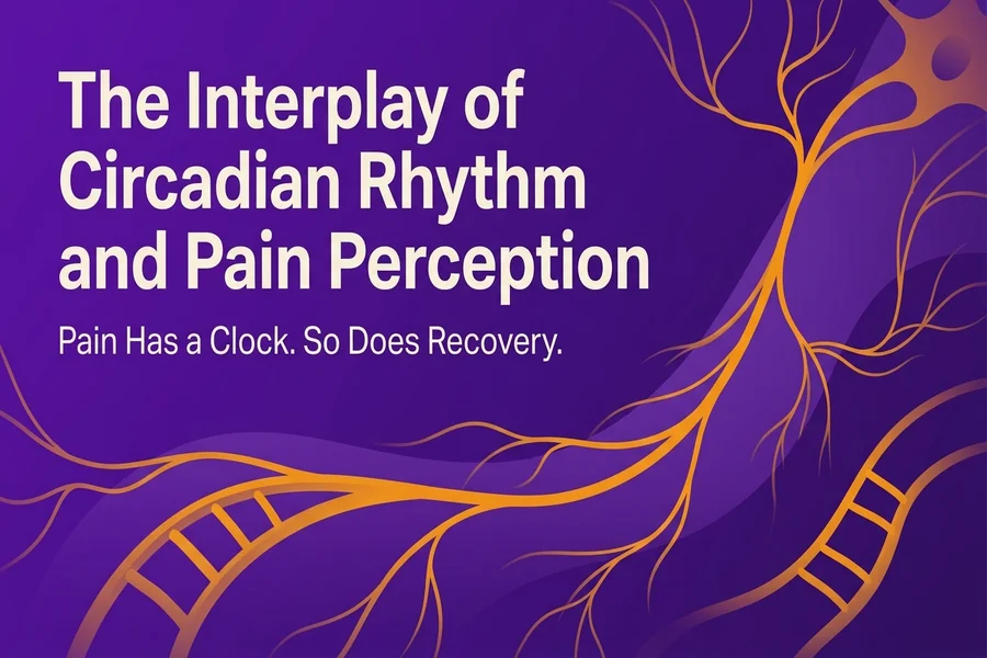 The Interplay of Circadian Rhythm and Pain Perception - Recalibrate blog cover illustration.