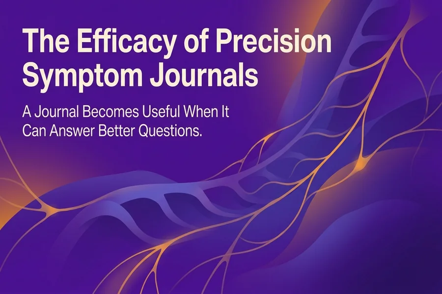 The Efficacy of Precision Symptom Journals - Recalibrate blog cover illustration.