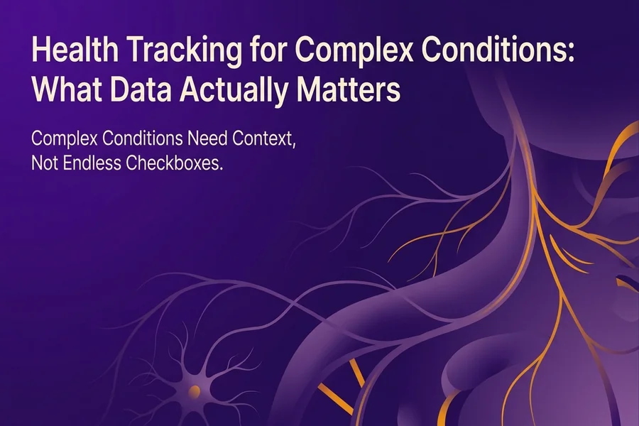 Health Tracking for Complex Conditions: What Data Actually Matters - Recalibrate blog cover illustration.