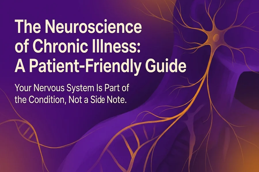 The Neuroscience of Chronic Illness: A Patient-Friendly Guide - Recalibrate blog cover illustration.