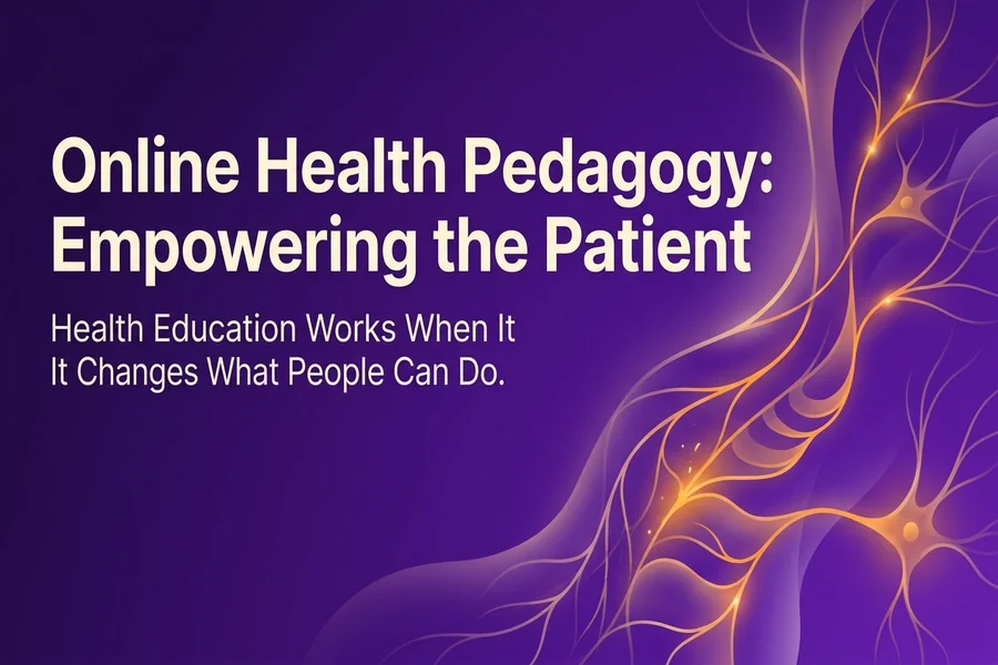 Online Health Pedagogy: Empowering the Patient - Recalibrate blog cover illustration.