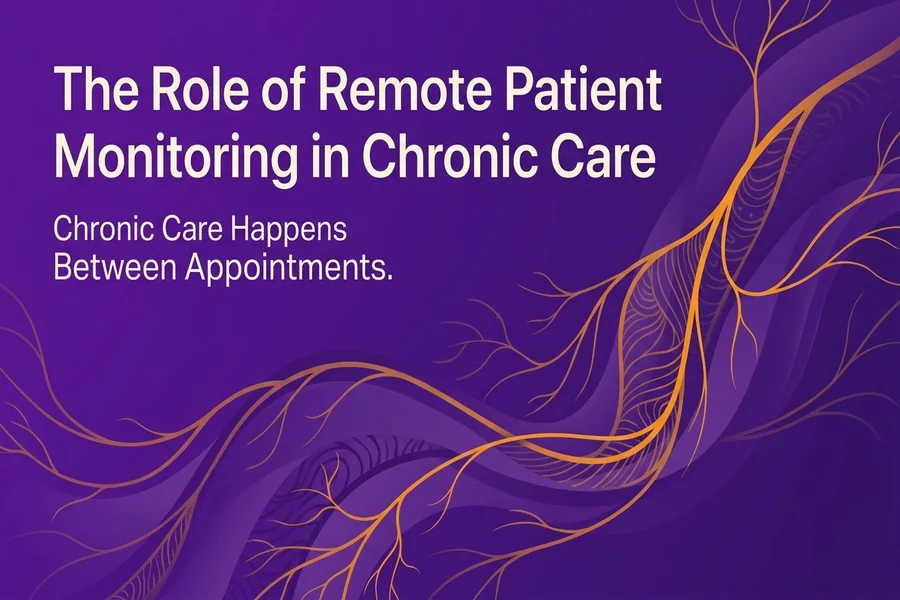 The Role of Remote Patient Monitoring in Chronic Care - Recalibrate blog cover illustration.