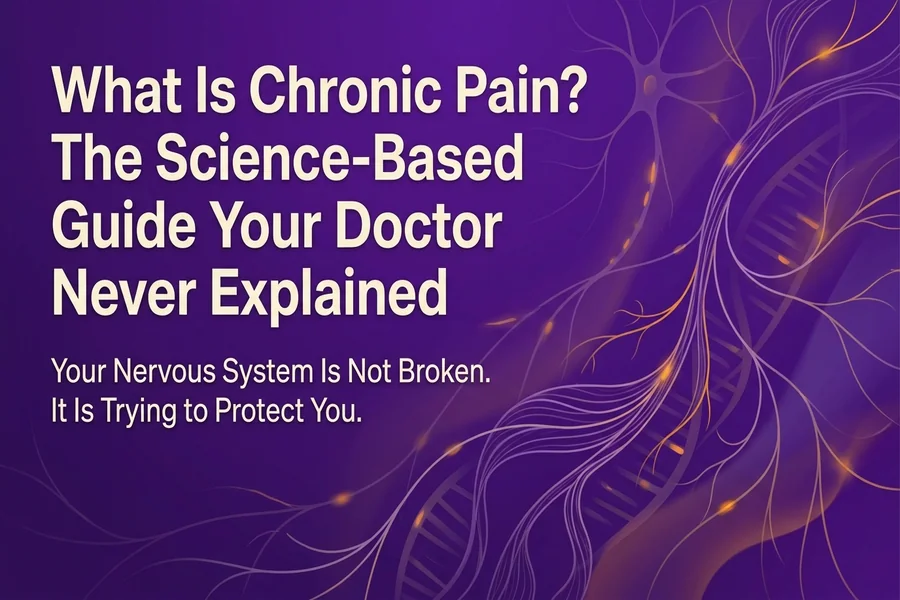 What Is Chronic Pain? The Science-Based Guide Your Doctor Never Explained - Recalibrate blog cover illustration.