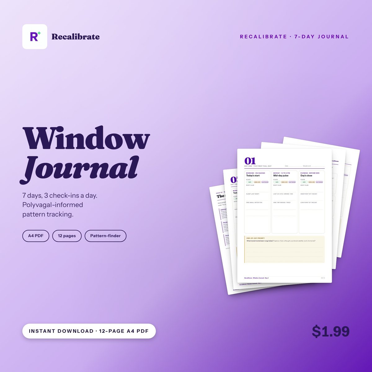 Window of Tolerance Journal cover